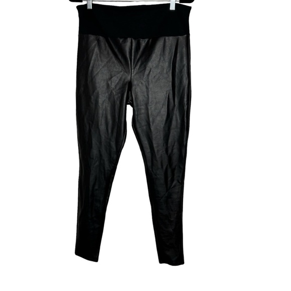 SPANX Pants - ASSETS by SPANX All Over Faux Leather Leggings Black 1X